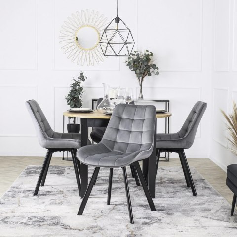 Krzesło RICK Szare Welurowe