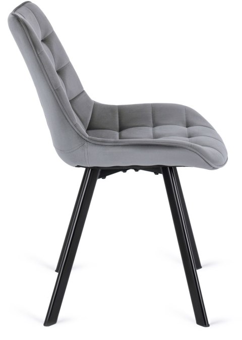 Krzesło RICK Szare Welurowe