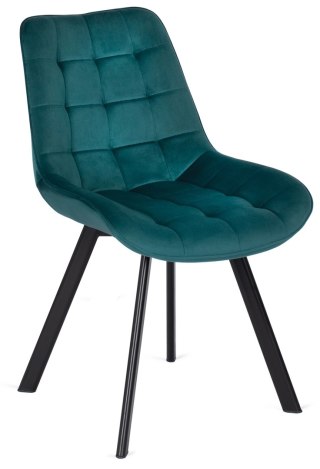 Krzesło Tapicerowane do Salonu RICK Turkusowe Welurowe Nowoczesne Loft