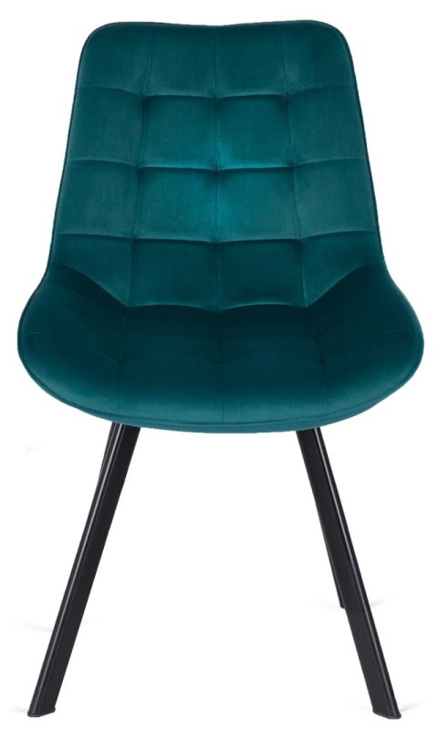 Krzesło Tapicerowane do Salonu RICK Turkusowe Welurowe Nowoczesne Loft