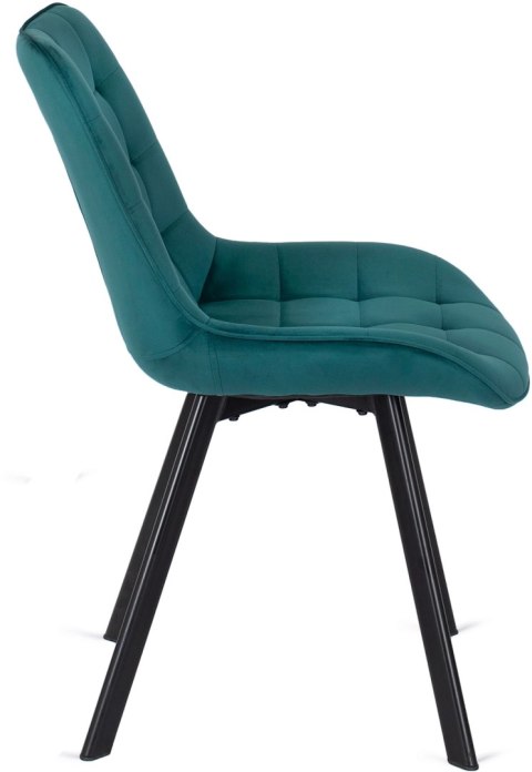 Krzesło Tapicerowane do Salonu RICK Turkusowe Welurowe Nowoczesne Loft