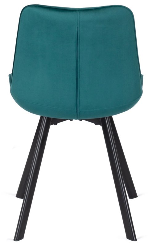Krzesło Tapicerowane do Salonu RICK Turkusowe Welurowe Nowoczesne Loft