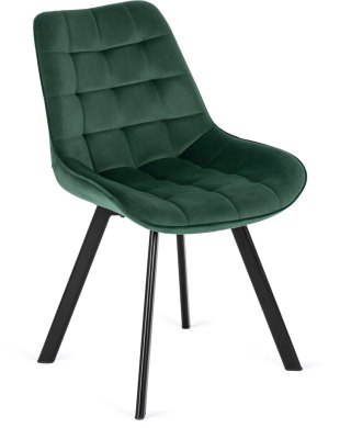 Krzesło Tapicerowane do Salonu RICK Zielone Welurowe Nowoczesne Loft