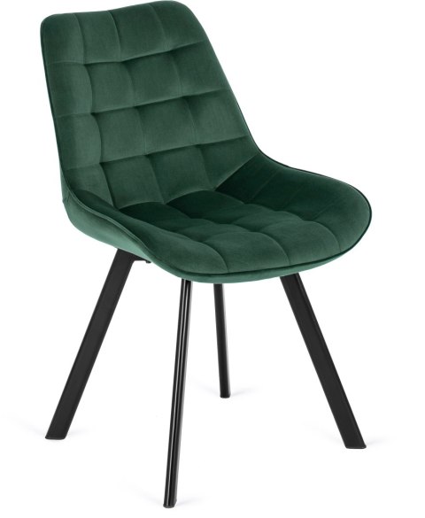 Krzesło Tapicerowane do Salonu RICK Zielone Welurowe Nowoczesne Loft