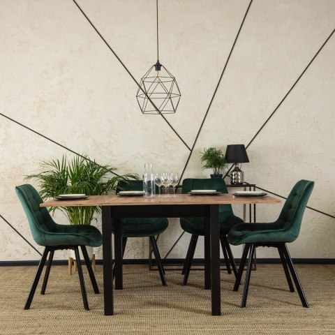 Krzesło Tapicerowane do Salonu RICK Zielone Welurowe Nowoczesne Loft