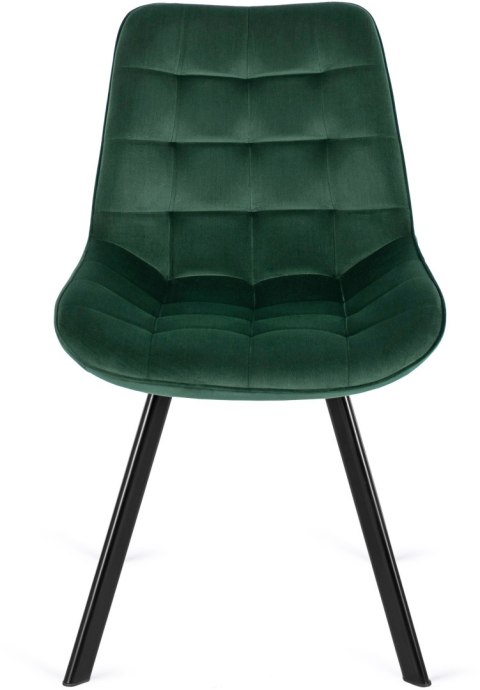 Krzesło Tapicerowane do Salonu RICK Zielone Welurowe Nowoczesne Loft