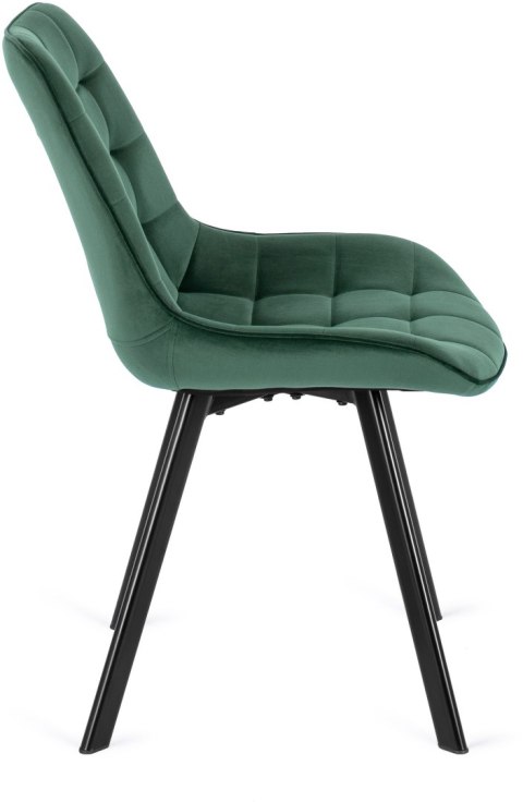 Krzesło Tapicerowane do Salonu RICK Zielone Welurowe Nowoczesne Loft