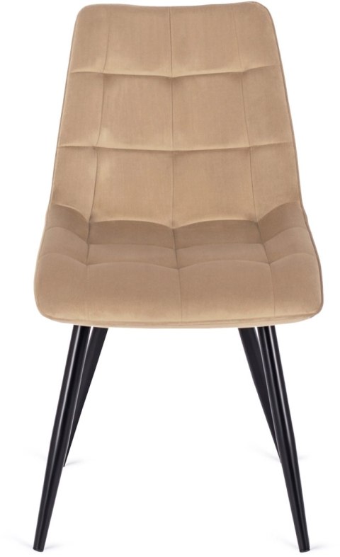 Krzesło Tapicerowane do Jadalni RIO Beżowe Welurowe Nowoczesne Loft