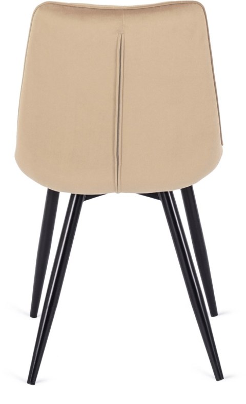 Krzesło Tapicerowane do Jadalni RIO Beżowe Welurowe Nowoczesne Loft