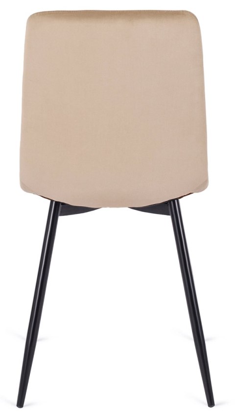Krzesło Tapicerowane do Salonu ROBIN Beżowe Welurowe Nowoczesne Loft