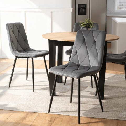 Krzesło ROBIN Szare Welurowe