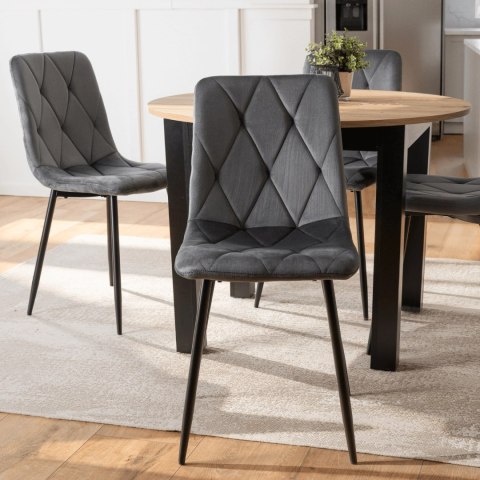 Krzesło ROBIN Szare Welurowe