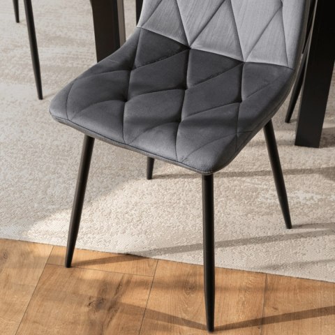 Krzesło ROBIN Szare Welurowe