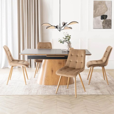 Krzesło RODRI Beżowe Welurowe