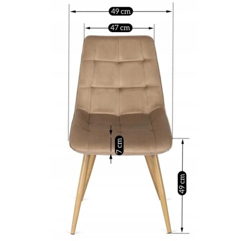 Krzesło RODRI Beżowe Welurowe