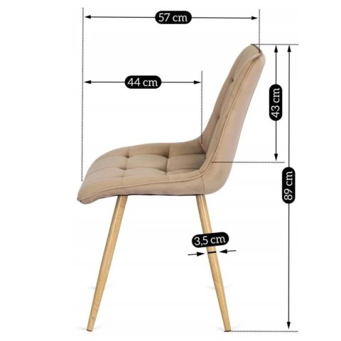 Krzesło RODRI Beżowe Welurowe