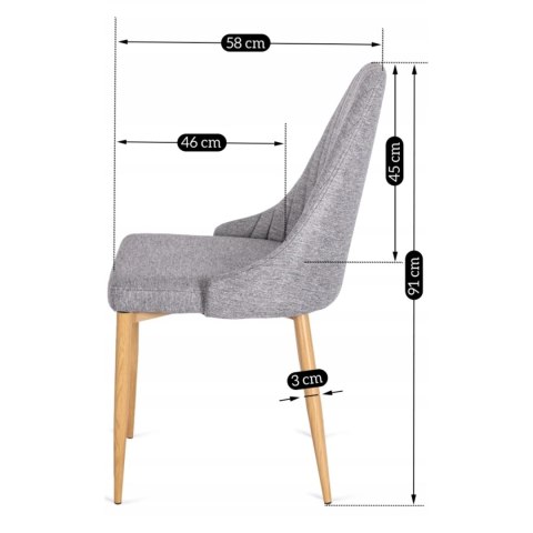 Krzesło TORINO Szare