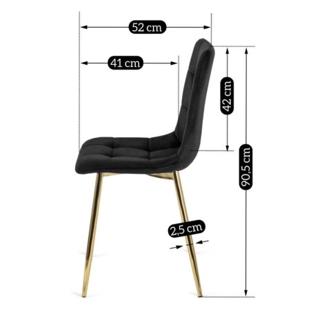 Krzesło YORK Czarne Welurowe