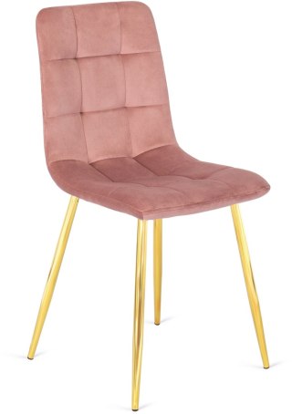 Krzesło YORK Różowe Welurowe