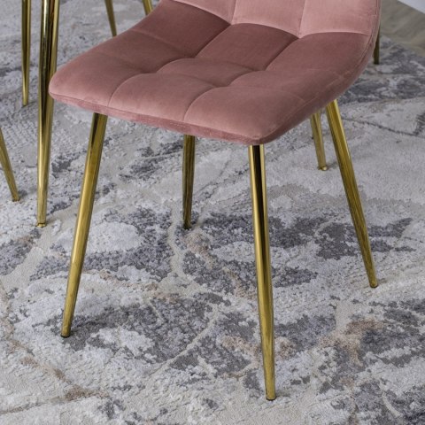 Krzesło YORK Różowe Welurowe