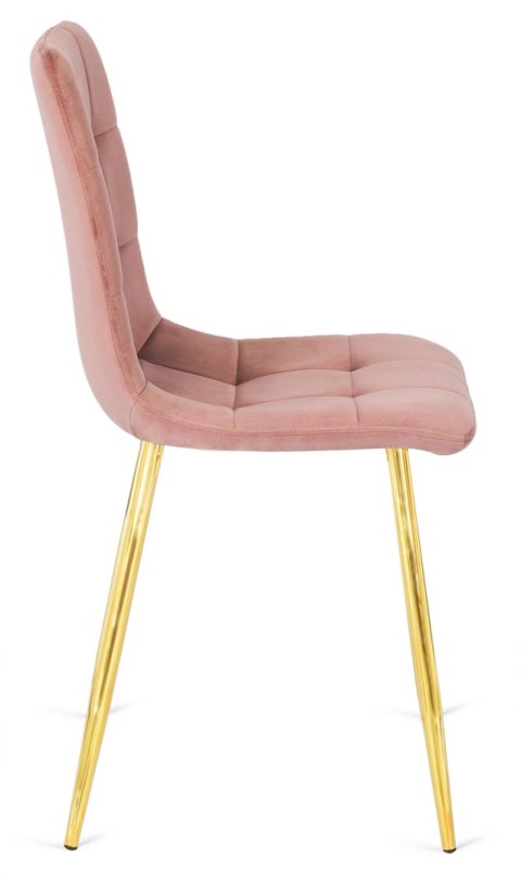 Krzesło YORK Różowe Welurowe