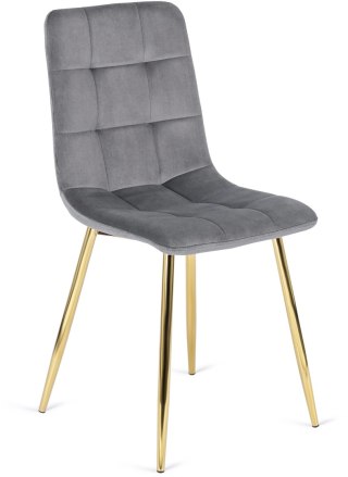 Krzesło YORK Szare Welurowe