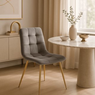 Krzesło YORK Szare Welurowe