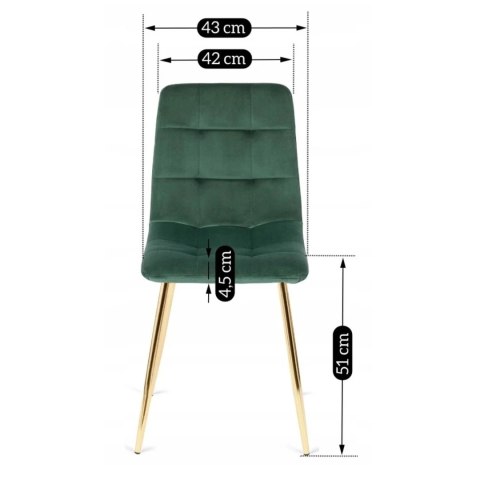 Krzesło YORK Zielone Welurowe