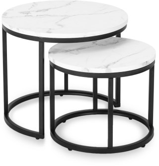 Zestaw Stolików DAFNE Biały Marmur