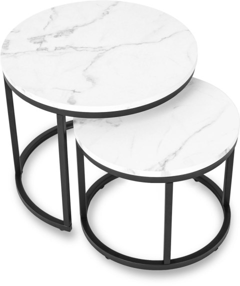 Zestaw Stolików DAFNE Biały Marmur