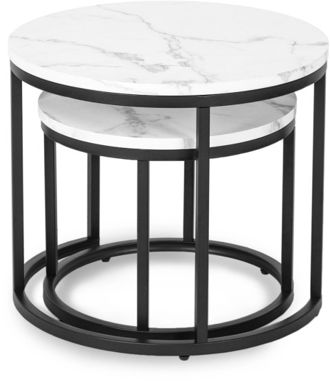 Zestaw Stolików DAFNE Biały Marmur