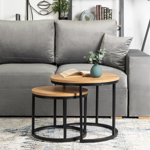 Zestaw Stolików DELIA Dąb Złoty