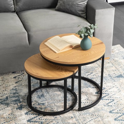 Zestaw Stolików DELIA Dąb Złoty