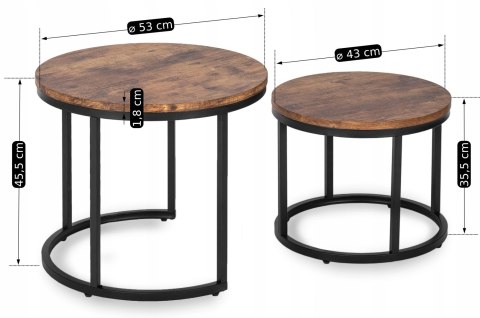 Zestaw Stolików FIGO Dąb Rustykalny