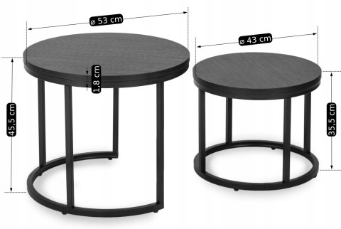 Zestaw Stolików MANU Czarny