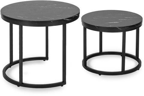Zestaw Stolików MAURO Czarny Marmur