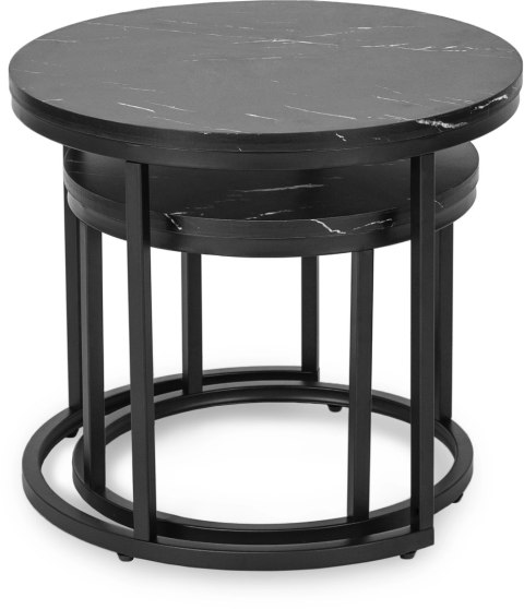 Zestaw Stolików MAURO Czarny Marmur