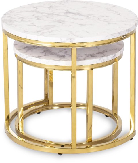 Zestaw Stolików OLIS Marmur Złoty