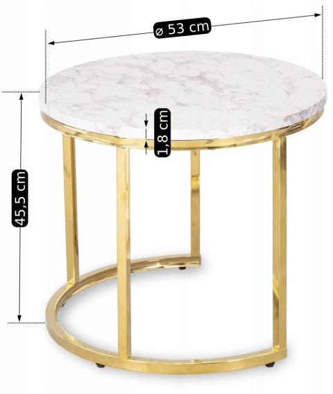 Zestaw Stolików OLIS Marmur Złoty