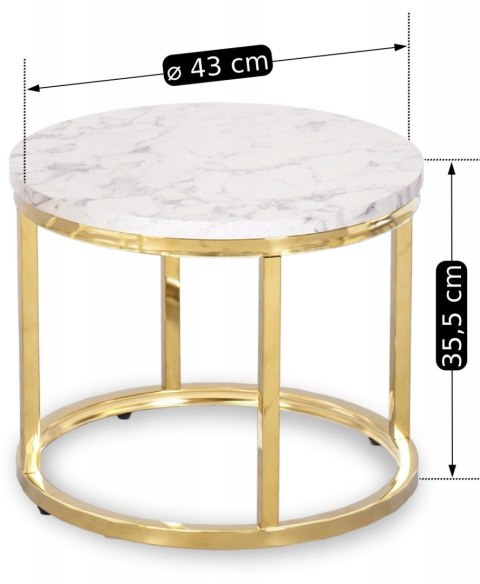 Zestaw Stolików OLIS Marmur Złoty