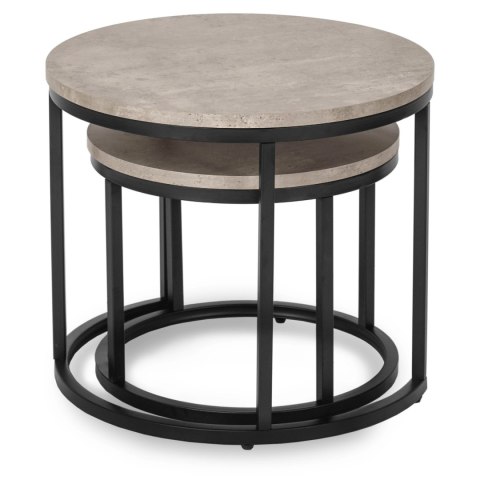 Zestaw Stolików Kawowych ROCKY 43 cm/53 cm Szary Beton Nowoczesny Loft