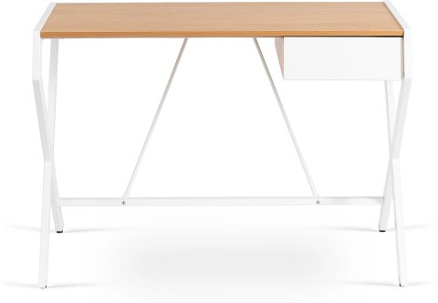 Biurko w Stylu Skandynawskim z Szufladą MEG 104 cm Dąb złoty/Biały do Gabinetu