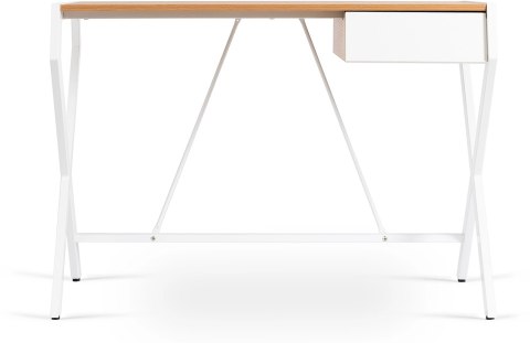 Biurko w Stylu Skandynawskim z Szufladą MEG 104 cm Dąb złoty/Biały do Gabinetu