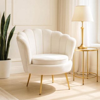 Fotel ANGEL Kremowy Welurowy