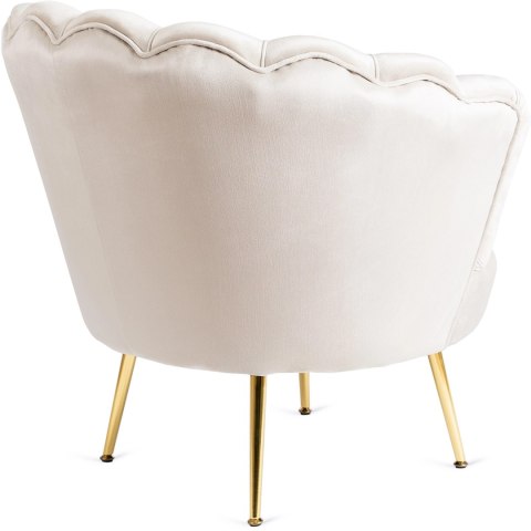 Fotel Wypoczynkowy do Salonu ANGEL Kremowy Muszelka Welurowy Nowoczesny