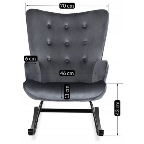 Fotel Bujany ELIS Szary