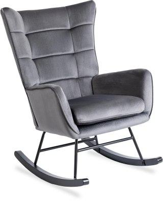 Fotel Bujany JACKSON Szary Welurowy