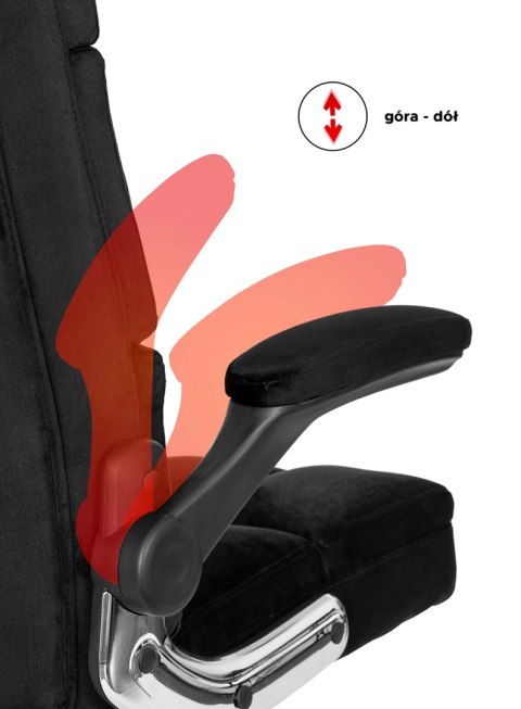 Fotel Biurowy Gabinetowy Obrotowy LONDON Czarny Welurowy do Biurka Nowoczesny