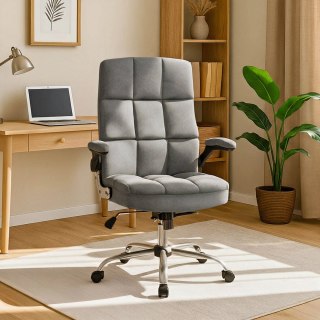 Fotel Biurowy Gabinetowy Obrotowy LONDON Szary do Pracy Nowoczesny