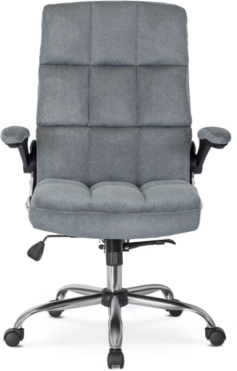 Fotel Biurowy Gabinetowy Obrotowy LONDON Szary do Pracy Nowoczesny